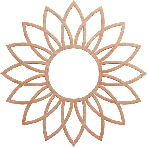 Ekena Millwork Daisy Wood Fretwork Pierced Ceiling Medallion, Cherry, 18"OD x 6 1/4"ID x 1/4"T CMWP18X18X0250DACH - main